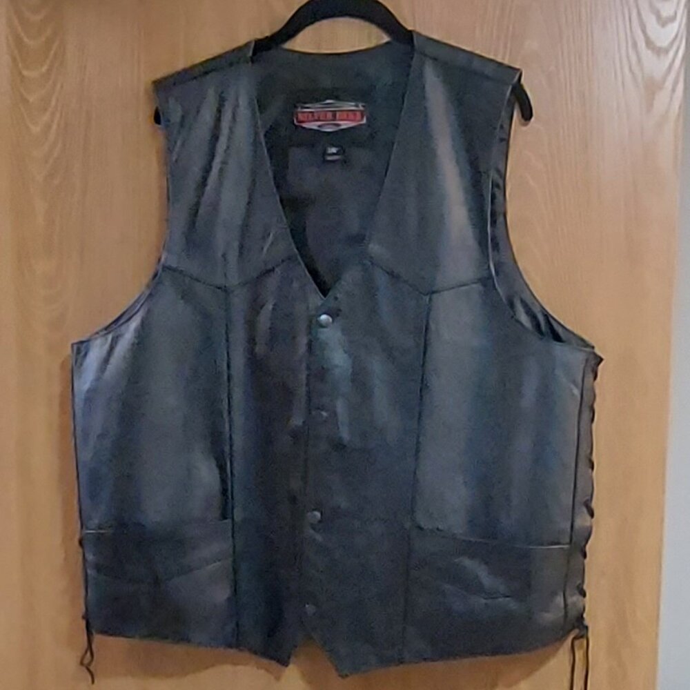 Silver Bike Leather Vest